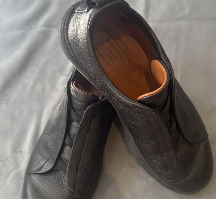 Zegna Triple Stitch Black Deerskin