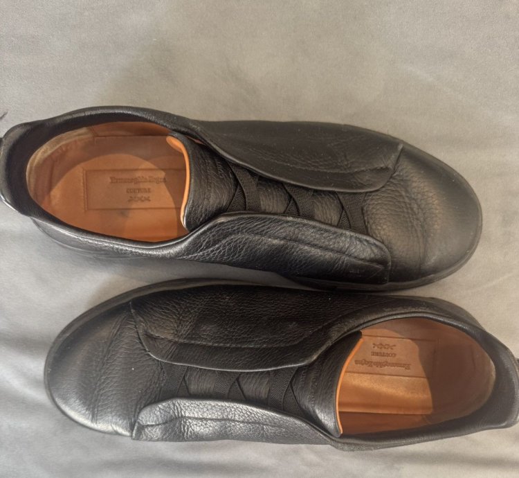 Zegna Triple Stitch Black Deerskin