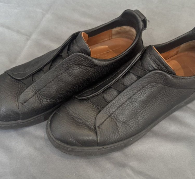 Zegna Triple Stitch Black Deerskin