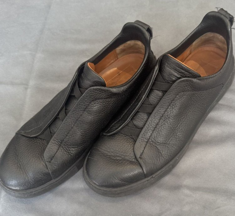 Zegna Triple Stitch Black Deerskin