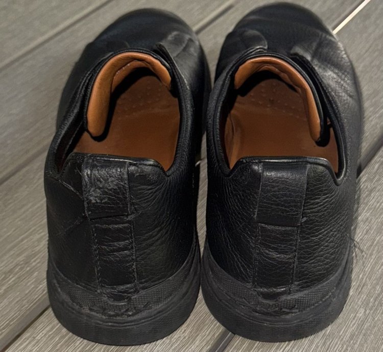 Zegna Triple Stitch Black Deerskin