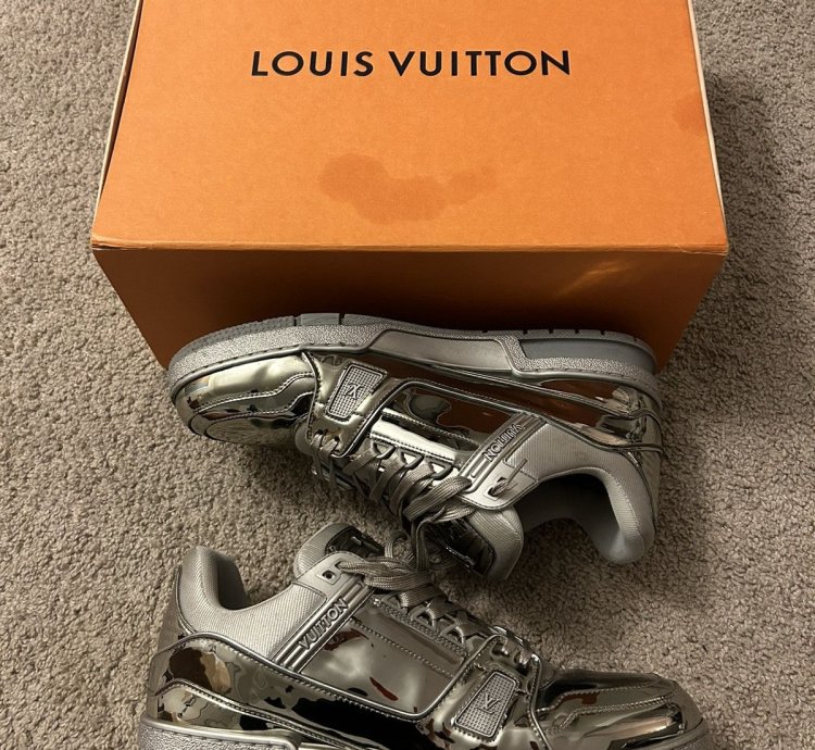 Virgil Abloh Louis Vuitton Argent Mirror Sneaker Trainer