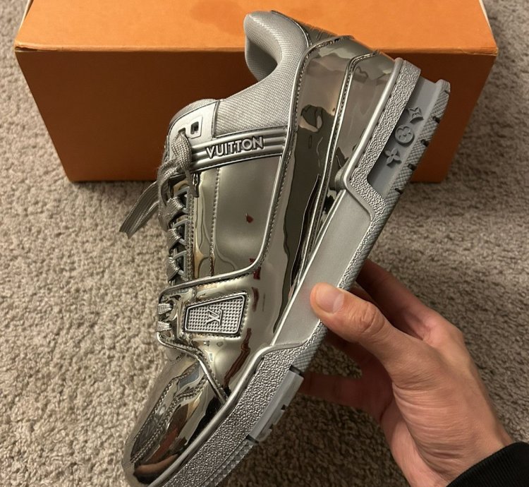 Virgil Abloh Louis Vuitton Argent Mirror Sneaker Trainer