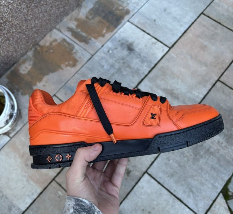Virgil Abloh Louis Vuitton Lv Trainer Orange Black 10 5 11