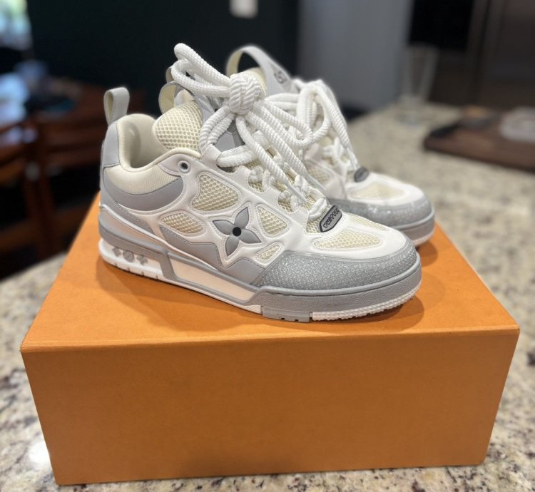 White And Grey Skate Sneakers