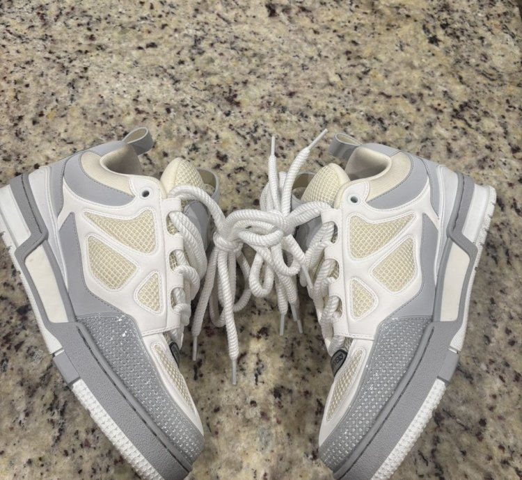White And Grey Skate Sneakers