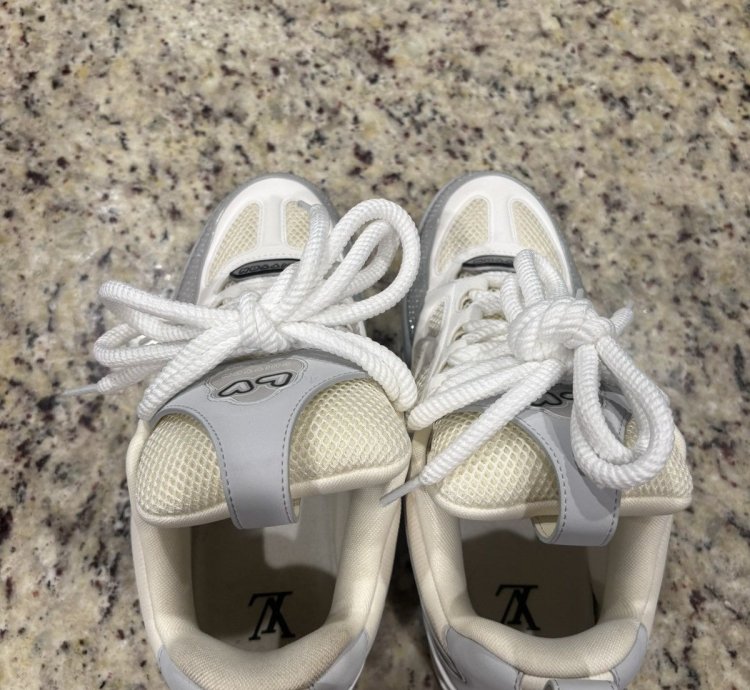 White And Grey Skate Sneakers