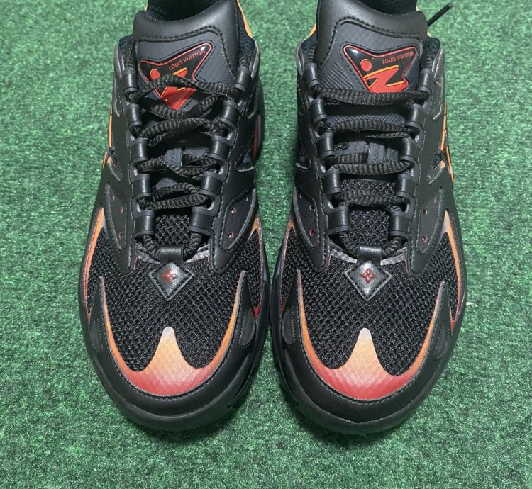 Worn 1x Louis Vuitton Tactic Runner Black Red Orange