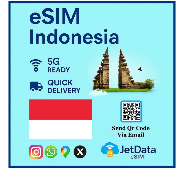 Esim Indonesia - Esim Card Travel - 20gb 30days - Esim Card Data Only