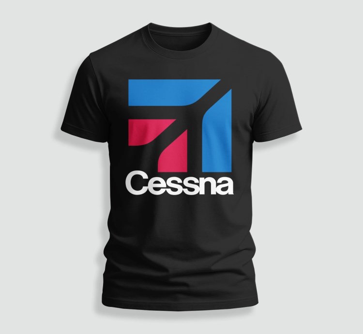 Cessna Logo T-shirt Retro Black Unisex Tee For Aviation Lovers Pilots