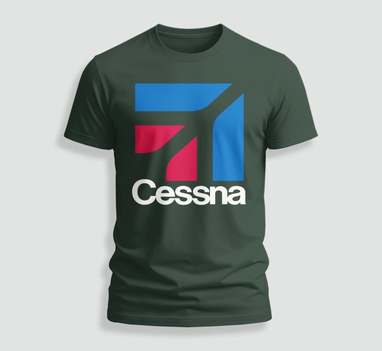 Cessna Logo T-shirt Retro Forest Green Unisex Tee For Aviation Lovers Pilots