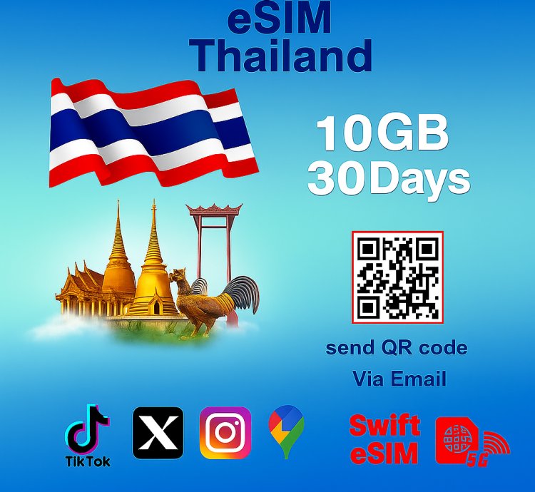 Thailand Travel Esim 10gb 30days 5g Data Only