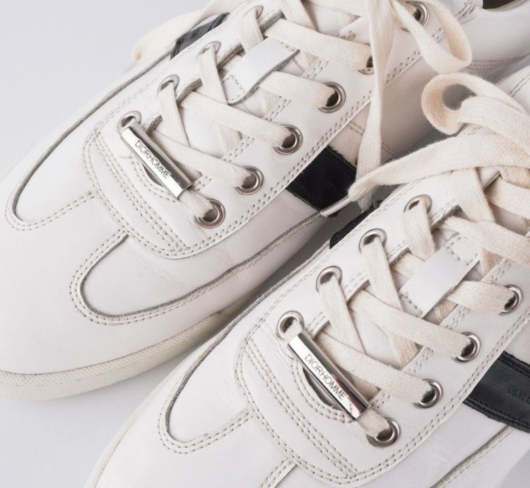 Vintage Dior Homme Hedi Era White Leather Sneakers