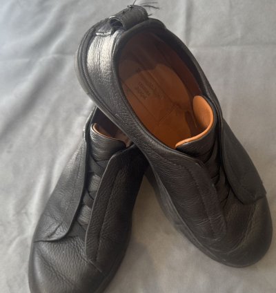 Zegna Triple Stitch Black Deerskin