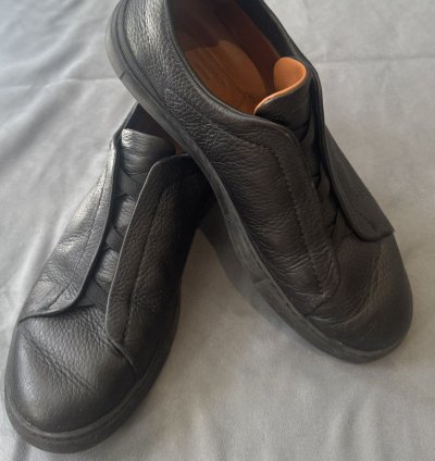 Zegna Triple Stitch Black Deerskin