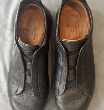 Zegna Triple Stitch Black Deerskin