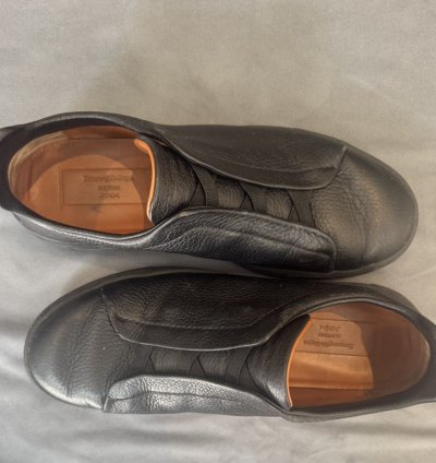 Zegna Triple Stitch Black Deerskin
