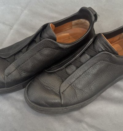 Zegna Triple Stitch Black Deerskin