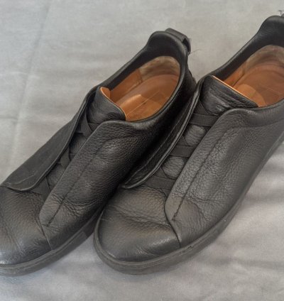 Zegna Triple Stitch Black Deerskin