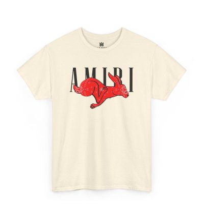 Amiri Rabbit Logo Natural T-shirt - Size Usa