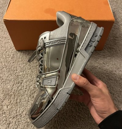 Virgil Abloh Louis Vuitton Argent Mirror Sneaker Trainer