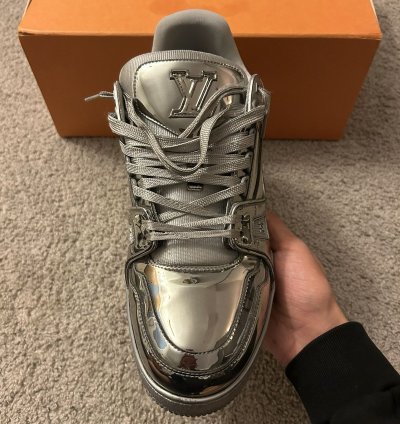 Virgil Abloh Louis Vuitton Argent Mirror Sneaker Trainer