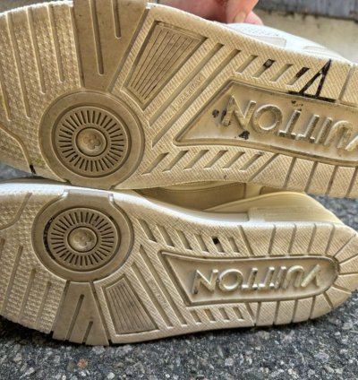 White And Beige Skate Sneakers