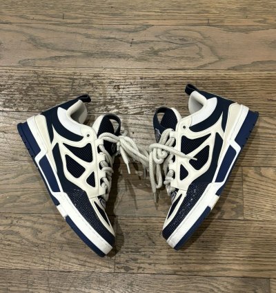 White And Blue Skate Sneakers