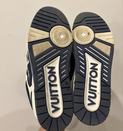 White And Blue Skate Sneakers