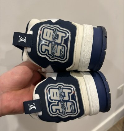 White And Blue Skate Sneakers