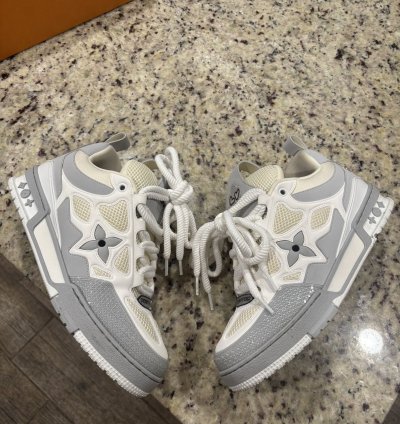 White And Grey Skate Sneakers