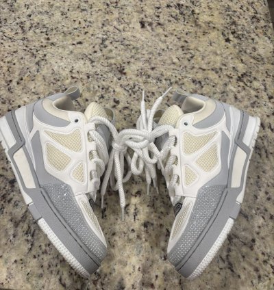 White And Grey Skate Sneakers