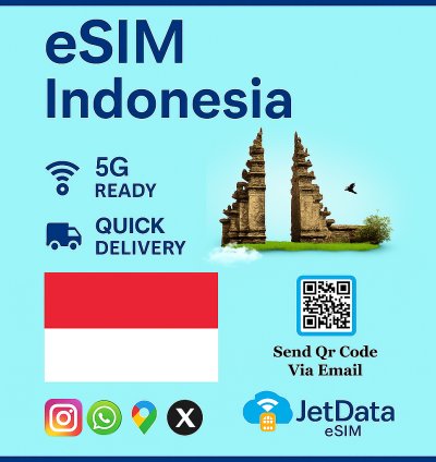 Esim Indonesia - Esim Card Travel - 10gb 30days - Esim Card Data Only