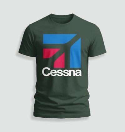 Cessna Logo T-shirt Retro Forest Green Unisex Tee For Aviation Lovers Pilots