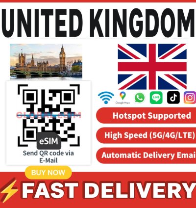 Esim United Kingdom-esim Card Travel-5gb 30days-esim Card Data Only