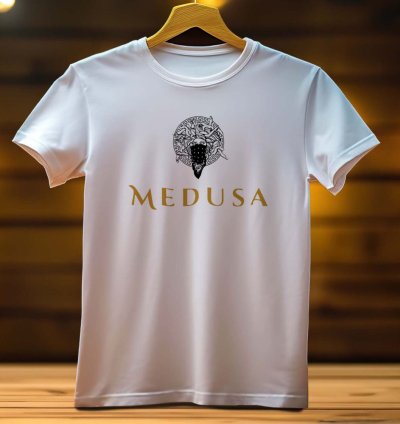 Medussa Gold Logo Mens Tshirt Size Usa