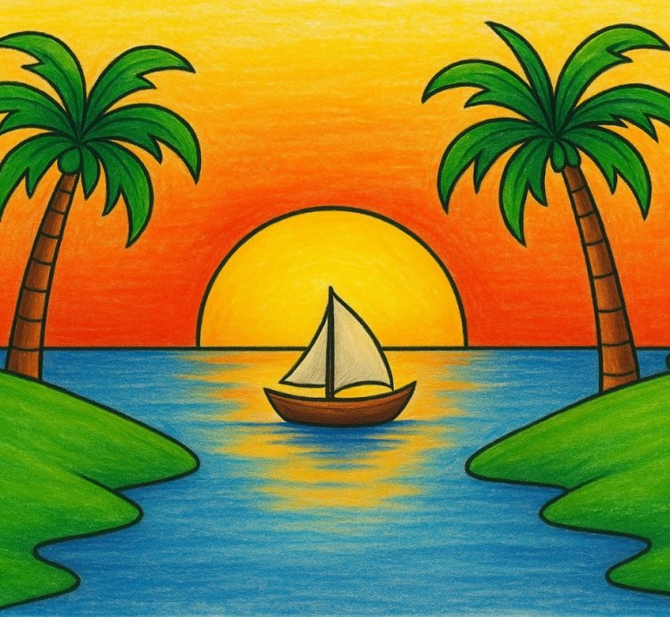 Sunset Serenity On A Tropical Island