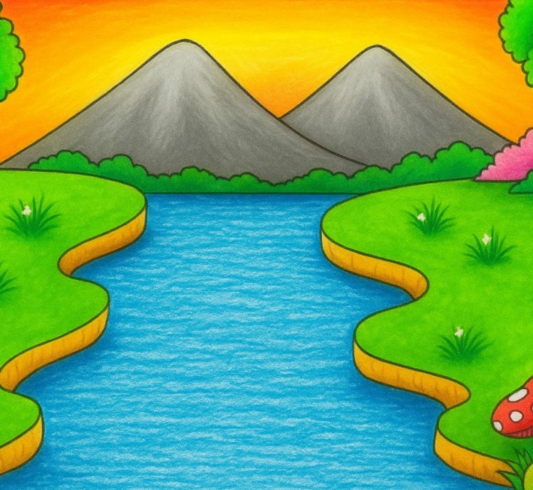 River Between The Twin Mountains