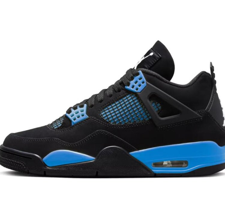 Air Jordan 4 Black Unc - University Blue Thunder
