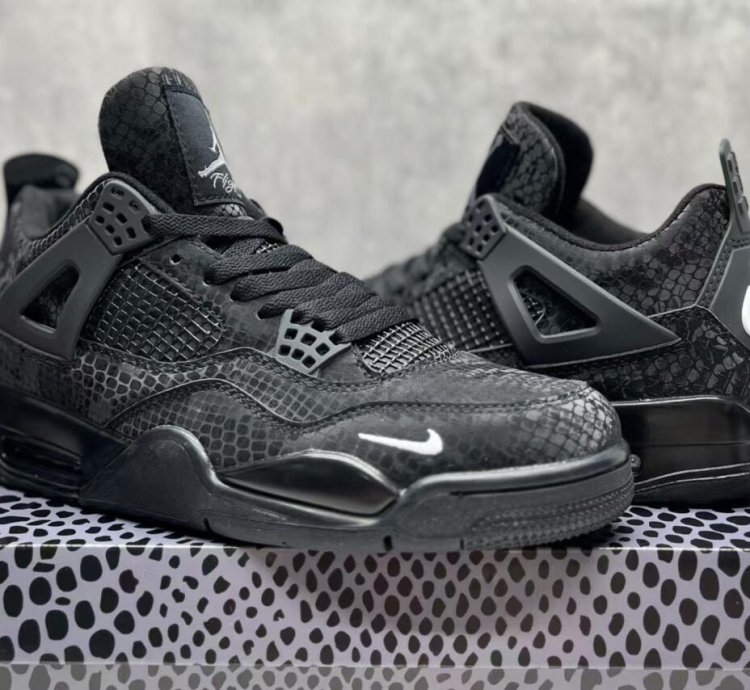 Nigel Sylvester X Jordan 4 Black Mamba Snake Skin