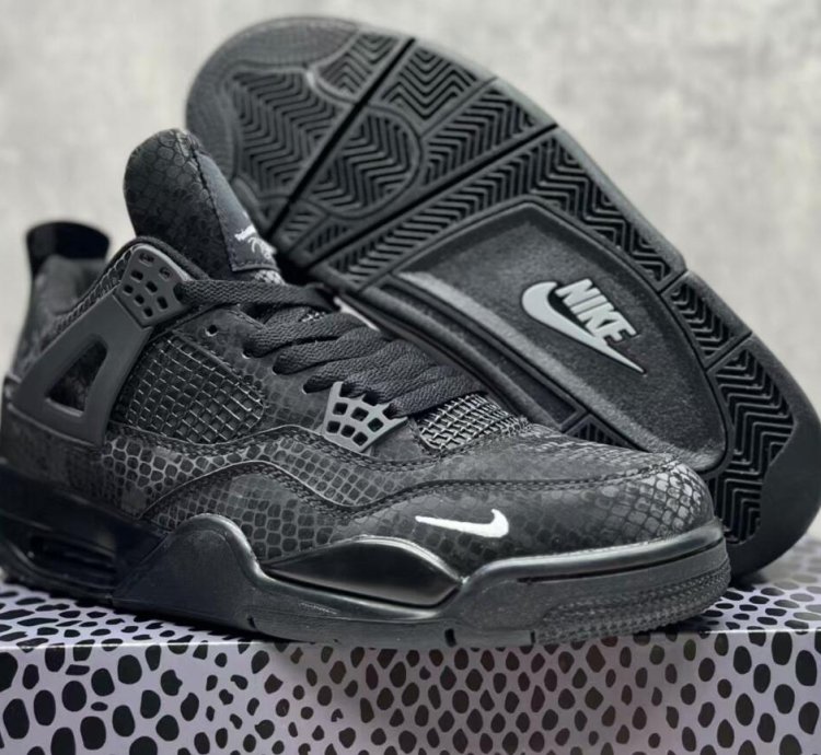 Nigel Sylvester X Jordan 4 Black Mamba Snake Skin