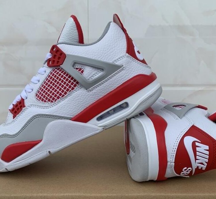 Nike Sb X Jordan 4 Varsity White Fire Red