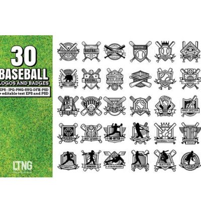 30 Baseball Logo Badge Templates Vintage Modern Sports Emblems