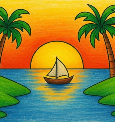 Sunset Serenity On A Tropical Island