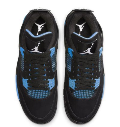 Air Jordan 4 Black Unc - University Blue Thunder