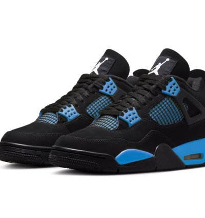 Air Jordan 4 Black Unc - University Blue Thunder