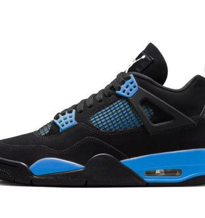 Air Jordan 4 Black Unc - University Blue Thunder