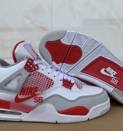 Nike Sb X Jordan 4 Varsity White Fire Red