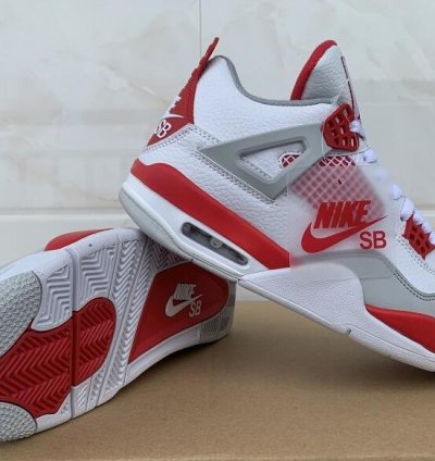 Nike Sb X Jordan 4 Varsity White Fire Red