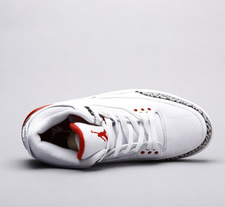 Jordan 3 Retro Hurricane White And Red Mens Basketball Shoes